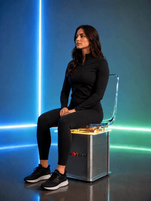 woman sitting in a lounge